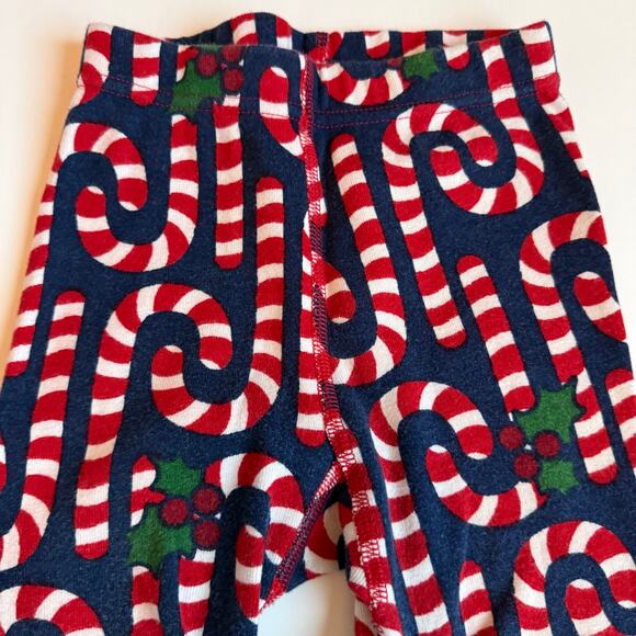 Hanna Andersson Candy Cane Long John Pajama Set 100cm 4 - Picture 12 of 14